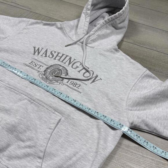 Garage Hoodie Oversized Womens XS Light Gray Michigan 1994 Embroidered Logo Y2K - Picture 6 of 7